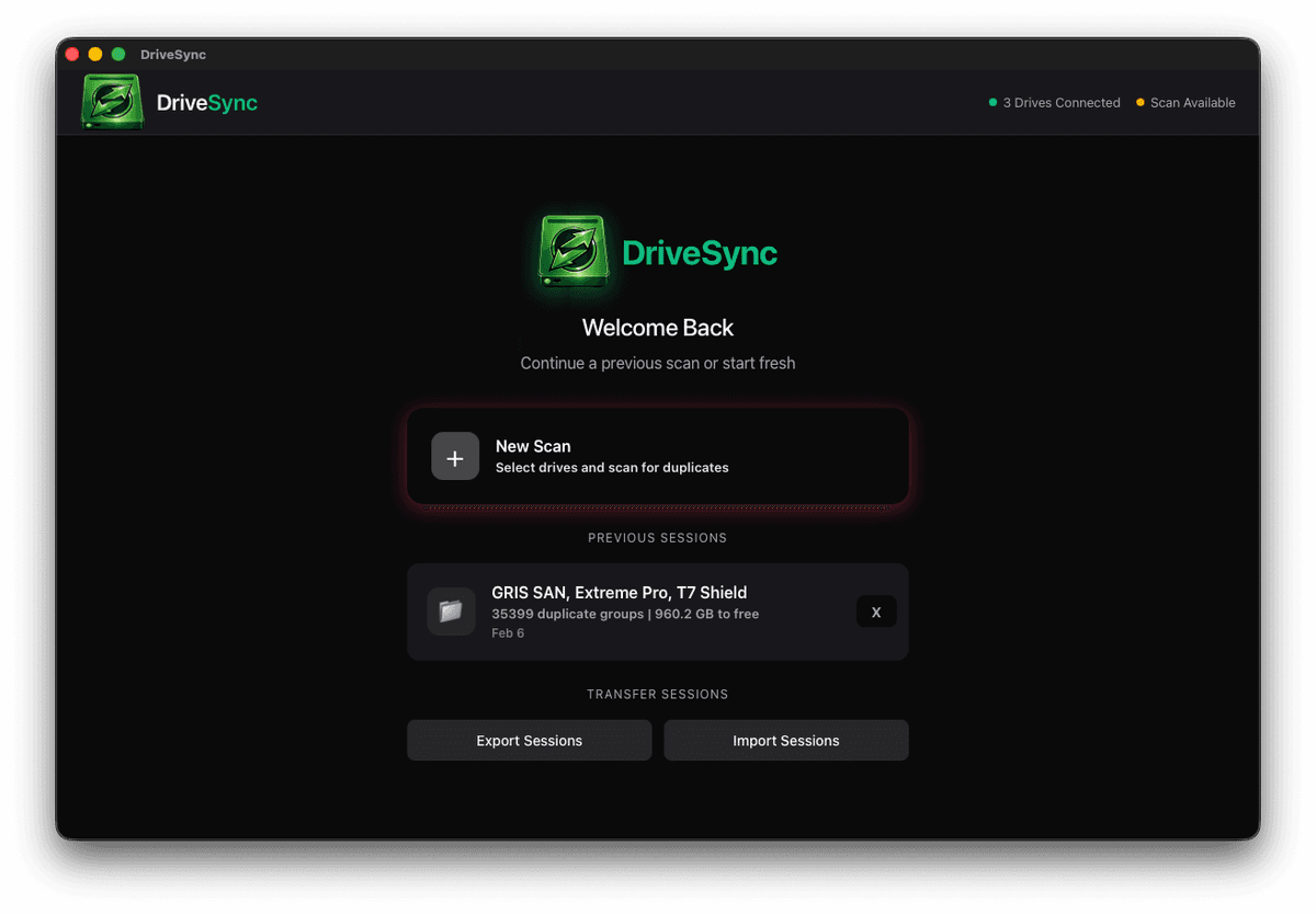Report View — By drive & file type